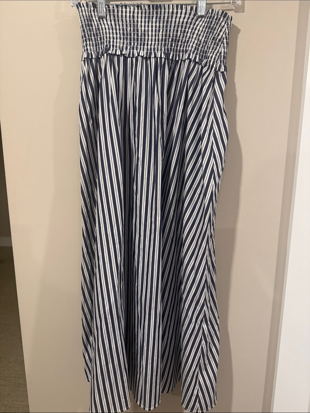 Hill House Striped Navy and White Maxi Skirt